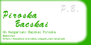 piroska bacskai business card